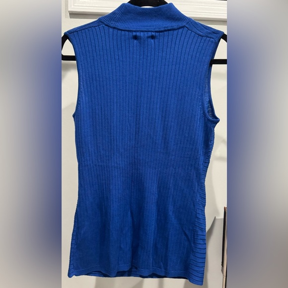 Dana Buchman Sleeveless Cobalt Blue Acrylic Mockneck Top Size S New With Tags - Picture 2 of 14